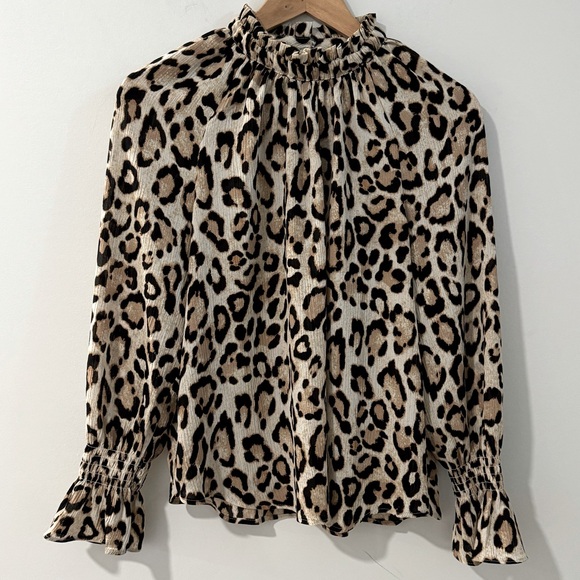 NWOT LOFT Leopard Print Blouse Small Petite - Picture 3 of 7
